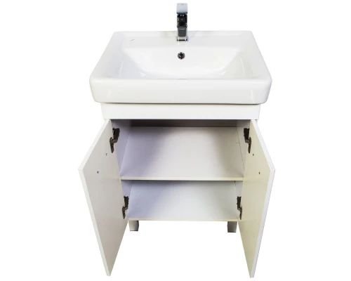 Тумба с раковиной белый глянец 60 см Orange Таис Ta-60TUW+RA