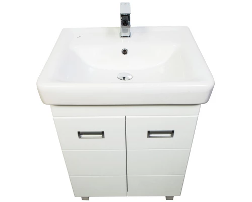 Тумба с раковиной белый глянец 60 см Orange Таис Ta-60TUW+RA