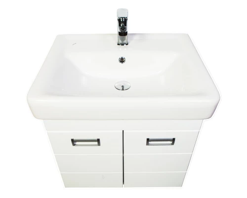 Тумба с раковиной белый глянец 60 см Orange Таис TP2-TUW+RA