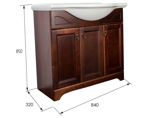 Тумба с раковиной орех антикварный 87,5 см Orange Classic F7-85TU1