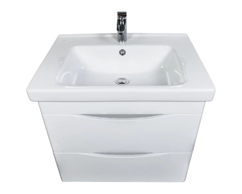 Тумба с раковиной белый глянец 65 см Orange Sonic So-65Tu+Ra