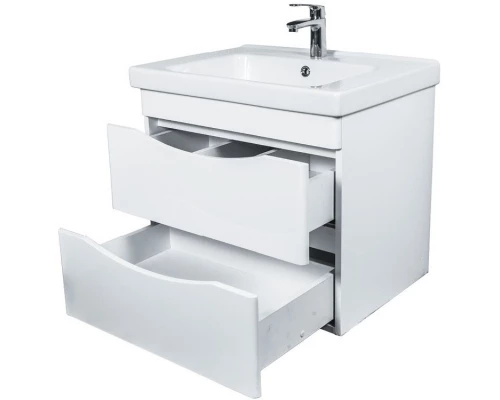 Тумба с раковиной белый глянец 65 см Orange Sonic So-65Tu+Ra