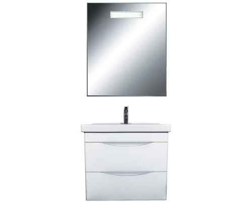 Тумба с раковиной белый глянец 65 см Orange Sonic So-65Tu+Ra