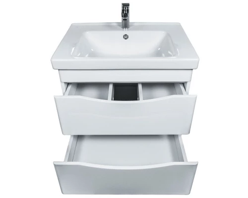 Тумба с раковиной белый глянец 65 см Orange Sonic So-65Tu+Ra