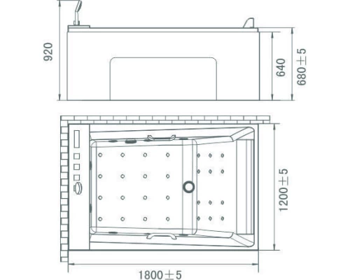 Акриловая гидромассажная ванна 180x120 см Orans 65105L0