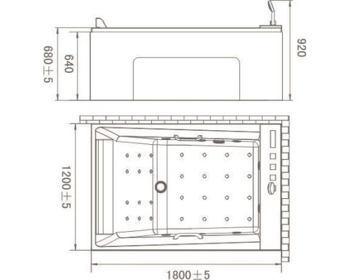 Акриловая гидромассажная ванна 180x120 см Orans 65105R0