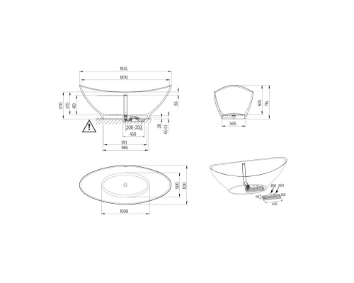 Ванна из материала SilkStone 194,5x83 см PAA Felice VAFES/00