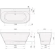 Ванна из материала SilkStone 166x81 см PAA Deco Wall VADEWAS/00