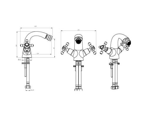 Смеситель для биде Boheme Tradizionale Chromo 276