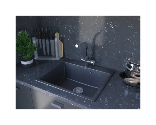 Кухонная мойка Paulmark Kante черный металлик PM106052-BLM