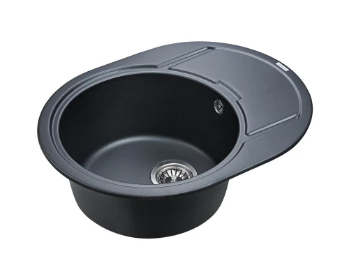 Кухонная мойка Paulmark Oval черный металлик PM316502-BLM