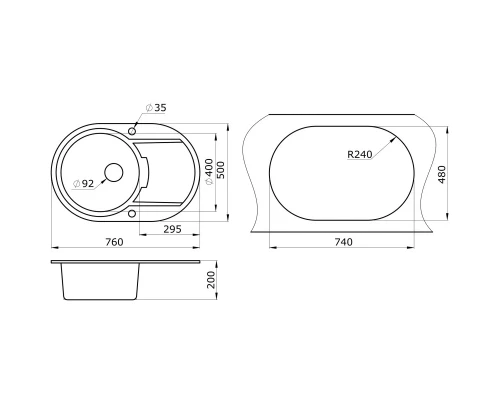 Кухонная мойка Paulmark Fittich серый PM317650-GR