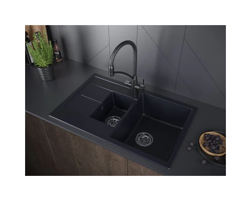 Кухонная мойка Paulmark Feste черный металлик PM237850-BLM