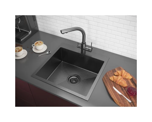 Кухонная мойка Paulmark Velten вороненая сталь PM905151-GM