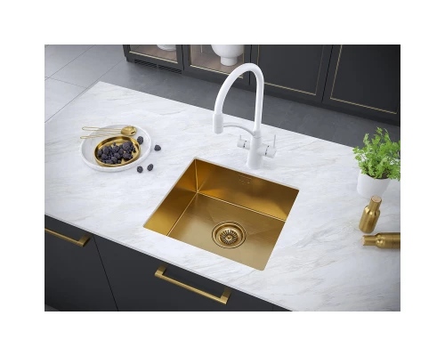 Кухонная мойка Paulmark Weser золотой матовый PM804844-BG