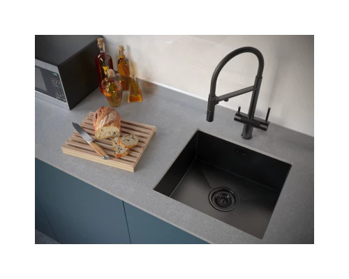 Кухонная мойка Paulmark Weser вороненая сталь PM804844-GM