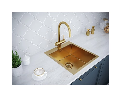 Кухонная мойка Paulmark Neckar золотой матовый PM804551-BG