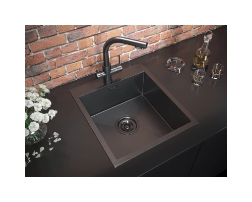 Кухонная мойка Paulmark Neckar вороненая сталь PM804551-GM