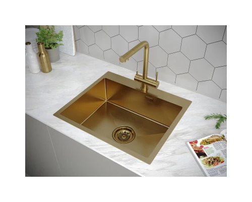 Кухонная мойка Paulmark Isar золотой матовый PM805951-BG