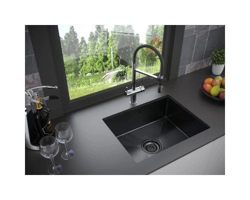 Кухонная мойка Paulmark Isar вороненая сталь PM805951-GM