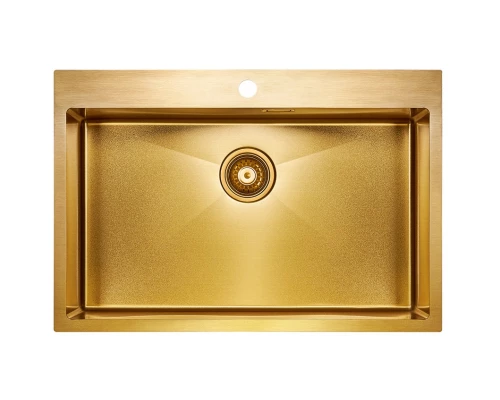 Кухонная мойка Paulmark Saar золотой матовый PM807551-BG