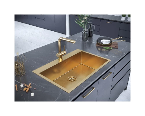 Кухонная мойка Paulmark Saar золотой матовый PM807551-BG