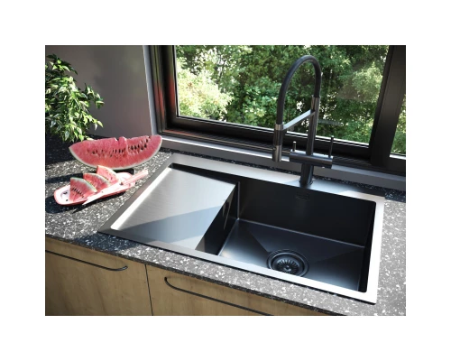 Кухонная мойка Paulmark Elde вороненая сталь PM807851-GMR