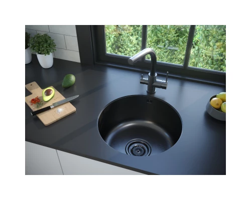 Кухонная мойка Paulmark Werra вороненая сталь PM404646-GM