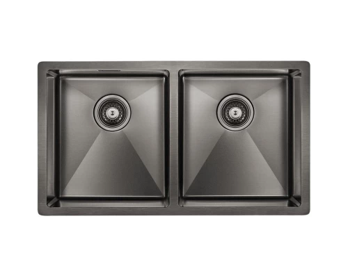 Кухонная мойка Paulmark Dopplet вороненая сталь PM507844-GM
