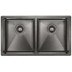 Кухонная мойка Paulmark Dopplet вороненая сталь PM507844-GM