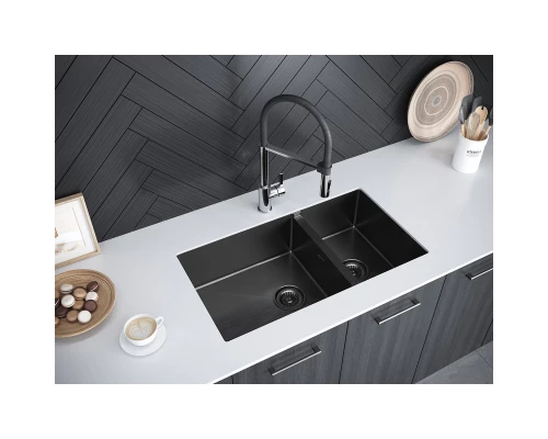 Кухонная мойка Paulmark Osser вороненая сталь PM527844-GM