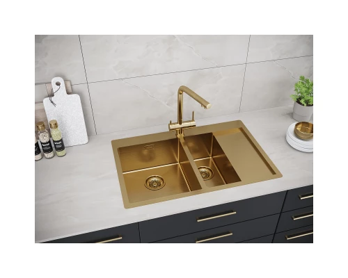 Кухонная мойка Paulmark Union золотой матовый PM537851-BGL