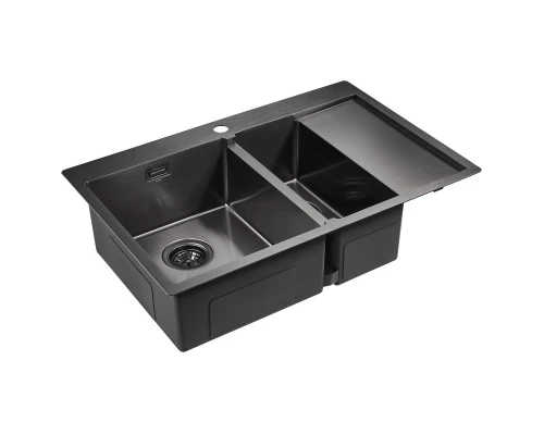 Кухонная мойка Paulmark Union вороненая сталь PM537851-GML