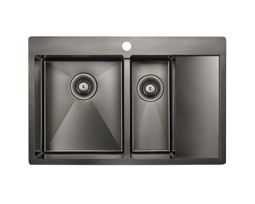 Кухонная мойка Paulmark Union вороненая сталь PM537851-GML