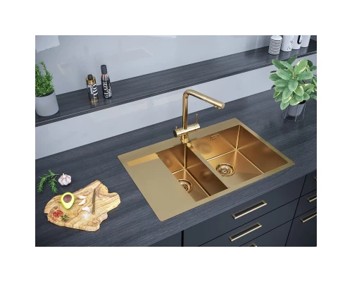 Кухонная мойка Paulmark Union золотой матовый PM537851-BGR