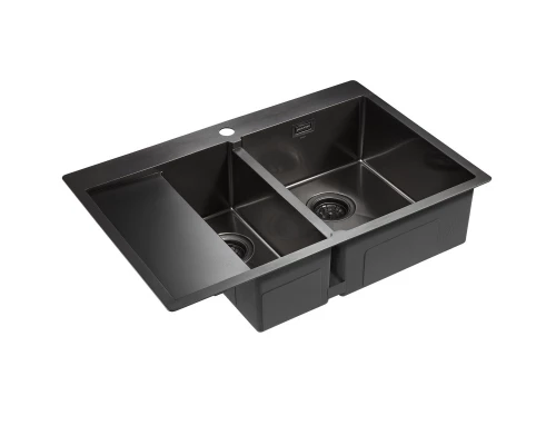 Кухонная мойка Paulmark Union вороненая сталь PM537851-GMR