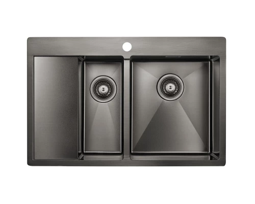 Кухонная мойка Paulmark Union вороненая сталь PM537851-GMR