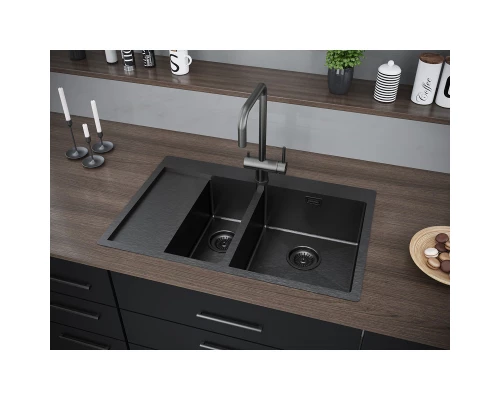 Кухонная мойка Paulmark Union вороненая сталь PM537851-GMR