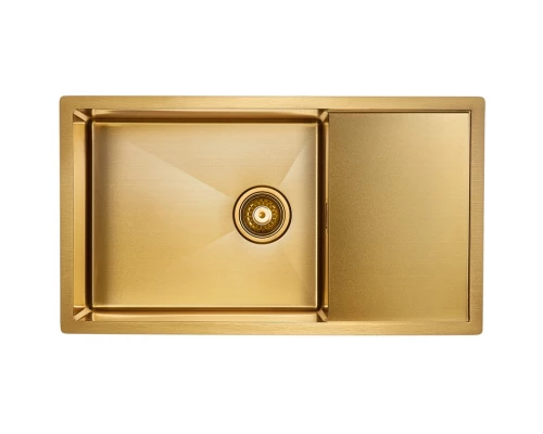 Кухонная мойка Paulmark Platte золотой матовый  PM807844-BG