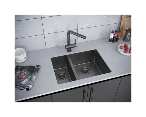 Кухонная мойка Paulmark Annex вороненая сталь PM545944-GMR