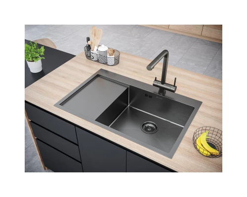 Кухонная мойка Paulmark Atlan вороненая сталь PM217851-GMR