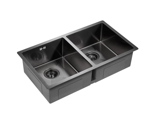 Кухонная мойка Paulmark Twin вороненая сталь PM237844-GM