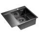 Кухонная мойка Paulmark Flank вороненая сталь PM225951-GMR