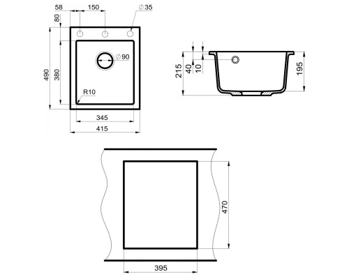 Кухонная мойка Point Динара белый PN3004W