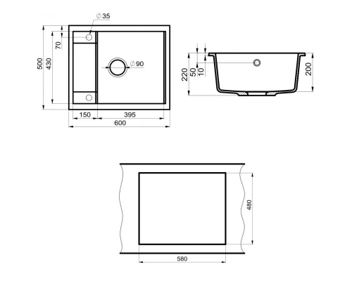 Кухонная мойка Point Римо серый PN3010AL