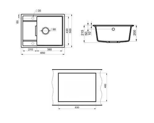 Кухонная мойка Point Стил графит PN3009GR