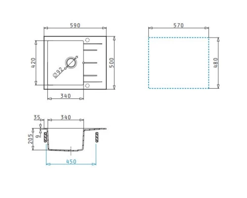 Кухонная мойка Pyramis Alazia 1B 1D мокко 079809311