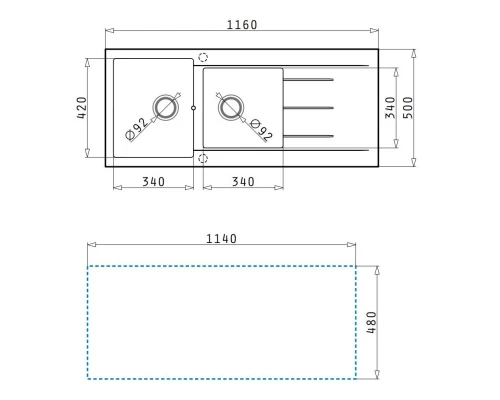 Кухонная мойка Pyramis Alazia 1 3/4B 1D мокко 079812811