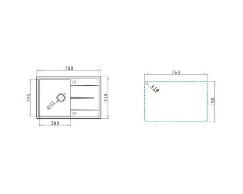 Кухонная мойка Pyramis Alinia 1B 1D графит 070019501