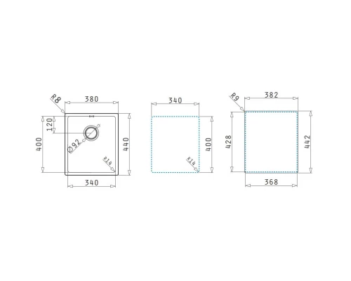 Кухонная мойка Pyramis Astris 1B нержавеющая сталь 101027601